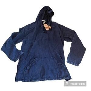 100% organic cotton natural navy blue hoodie sweatshirt
